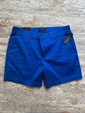 Banana Republic Stretch Flat-Front Shorts in Bright Blue - 35” waist, 7” inseam